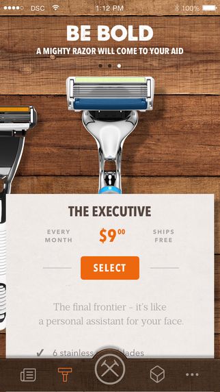 Dollar Shave Club's mobile app